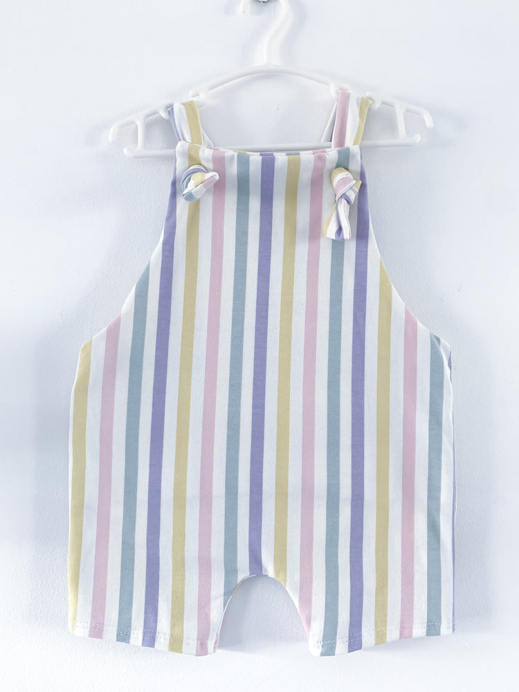 Overall Shorts - Pastel Stripe