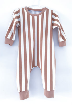 Baby Grow - Stripe Toffee