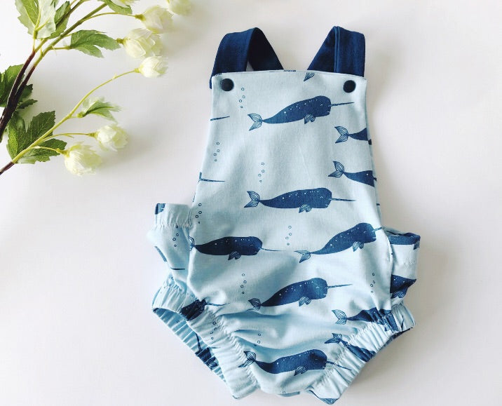 Summer Romper- Narwhal-Little Loves Apparel