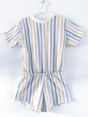 
            
                Load image into Gallery viewer, Beach Romper - Pastel Stripes
            
        