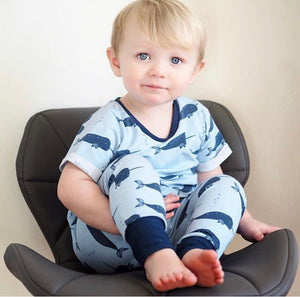 Snapless Romper - Narwhal Blue